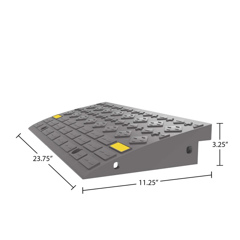 Stalwart Set of 2 Curb Ramps with 4 Ton Capacity - for Cars, Trucks, RVs, ATVs, Motorcycles, Hand Trucks, Mowers, and Carts by Stalwart (Gray) - Image 2